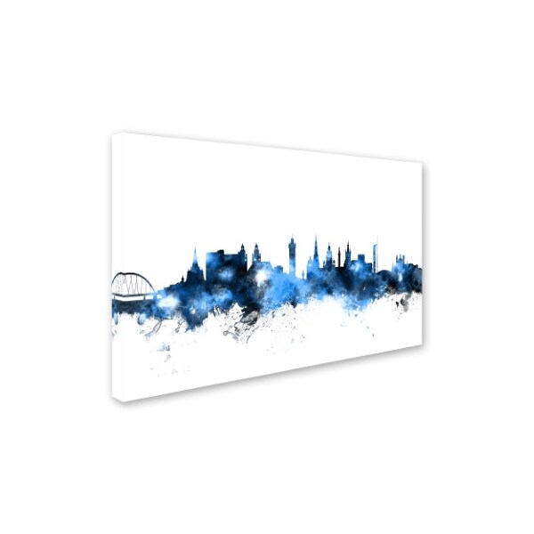 Michael Tompsett 'Glasgow Scotland Skyline White' Canvas Art,22x32